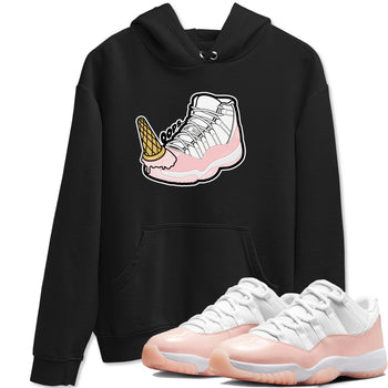 11s Legend Pink shirts to match jordans Dropped Ice Cream sneaker match tees Air Jordan 11 Legend Pink SNRT Sneaker Tees streetwear brand Black 1 unisex cotton tee