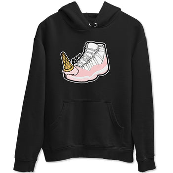 11s Legend Pink shirts to match jordans Dropped Ice Cream sneaker match tees Air Jordan 11 Legend Pink SNRT Sneaker Tees streetwear brand Black 2 unisex cotton tee