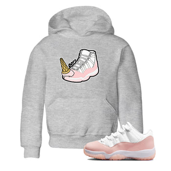11s Legend Pink shirts to match jordans Dropped Ice Cream sneaker match tees Air Jordan 11 Legend Pink SNRT Sneaker Tees streetwear brand Baby and Youth Heather Grey 1 cotton tee