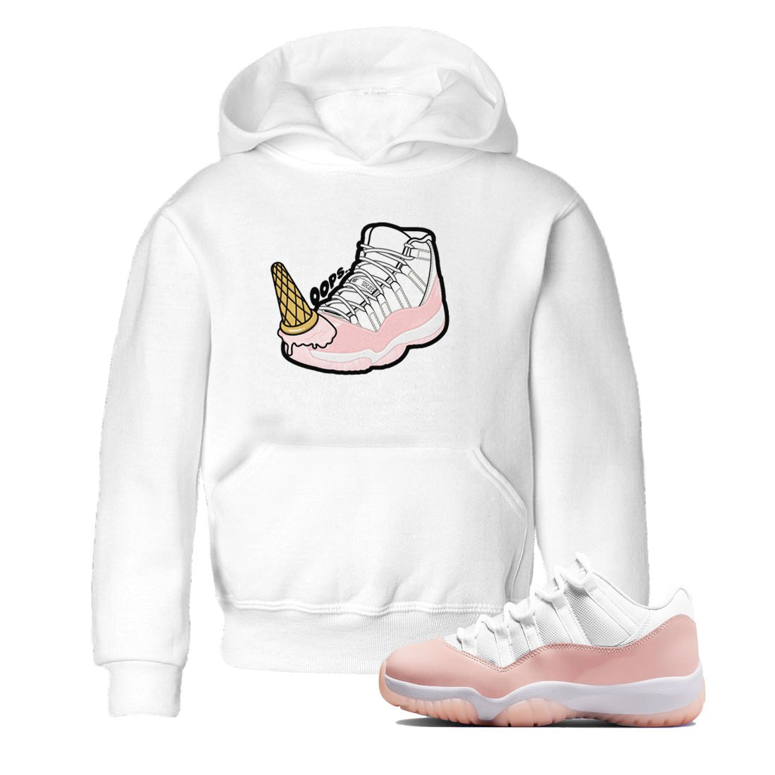 11s Legend Pink shirts to match jordans Dropped Ice Cream sneaker match tees Air Jordan 11 Legend Pink SNRT Sneaker Tees streetwear brand Baby and Youth White 1 cotton tee