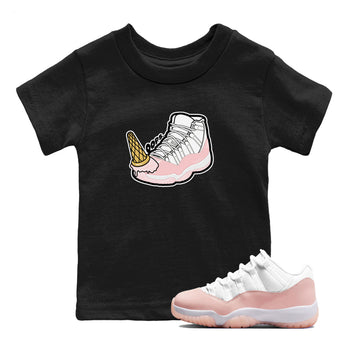 11s Legend Pink shirts to match jordans Dropped Ice Cream sneaker match tees Air Jordan 11 Legend Pink SNRT Sneaker Tees streetwear brand Baby and Youth Black 1 cotton tee