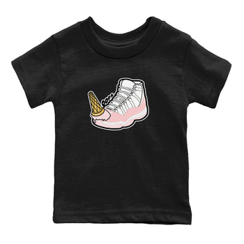 11s Legend Pink shirts to match jordans Dropped Ice Cream sneaker match tees Air Jordan 11 Legend Pink SNRT Sneaker Tees streetwear brand Baby and Youth Black 2 cotton tee