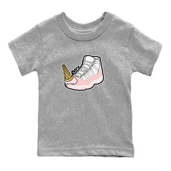11s Legend Pink shirts to match jordans Dropped Ice Cream sneaker match tees Air Jordan 11 Legend Pink SNRT Sneaker Tees streetwear brand Baby and Youth Heather Grey 2 cotton tee