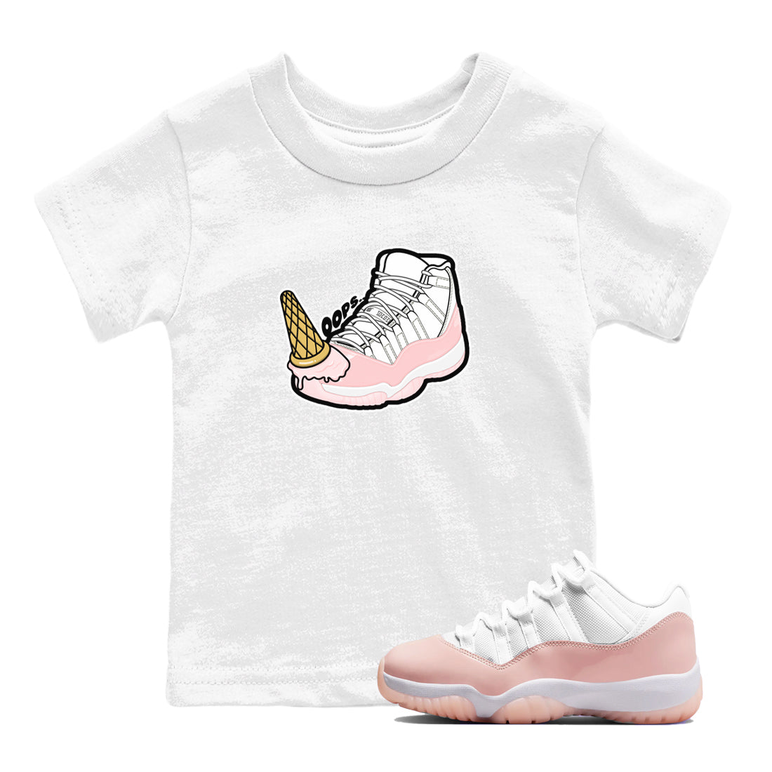 11s Legend Pink shirts to match jordans Dropped Ice Cream sneaker match tees Air Jordan 11 Legend Pink SNRT Sneaker Tees streetwear brand Baby and Youth White 1 cotton tee