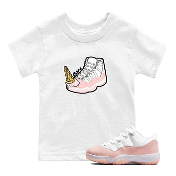 11s Legend Pink shirts to match jordans Dropped Ice Cream sneaker match tees Air Jordan 11 Legend Pink SNRT Sneaker Tees streetwear brand Baby and Youth White 1 cotton tee