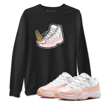 11s Legend Pink shirts to match jordans Dropped Ice Cream sneaker match tees Air Jordan 11 Legend Pink SNRT Sneaker Tees streetwear brand Black 1 unisex cotton tee