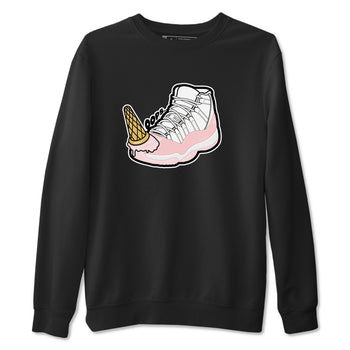 11s Legend Pink shirts to match jordans Dropped Ice Cream sneaker match tees Air Jordan 11 Legend Pink SNRT Sneaker Tees streetwear brand Black 2 unisex cotton tee