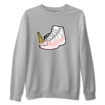 11s Legend Pink shirts to match jordans Dropped Ice Cream sneaker match tees Air Jordan 11 Legend Pink SNRT Sneaker Tees streetwear brand Heather Grey 2 unisex cotton tee