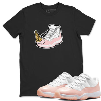 11s Legend Pink shirts to match jordans Dropped Ice Cream sneaker match tees Air Jordan 11 Legend Pink SNRT Sneaker Tees streetwear brand Black 1 unisex cotton tee