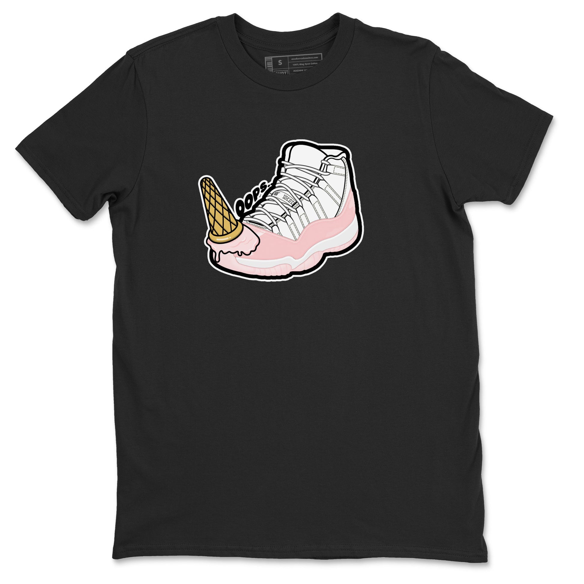 11s Legend Pink shirts to match jordans Dropped Ice Cream sneaker match tees Air Jordan 11 Legend Pink SNRT Sneaker Tees streetwear brand Black 2 unisex cotton tee