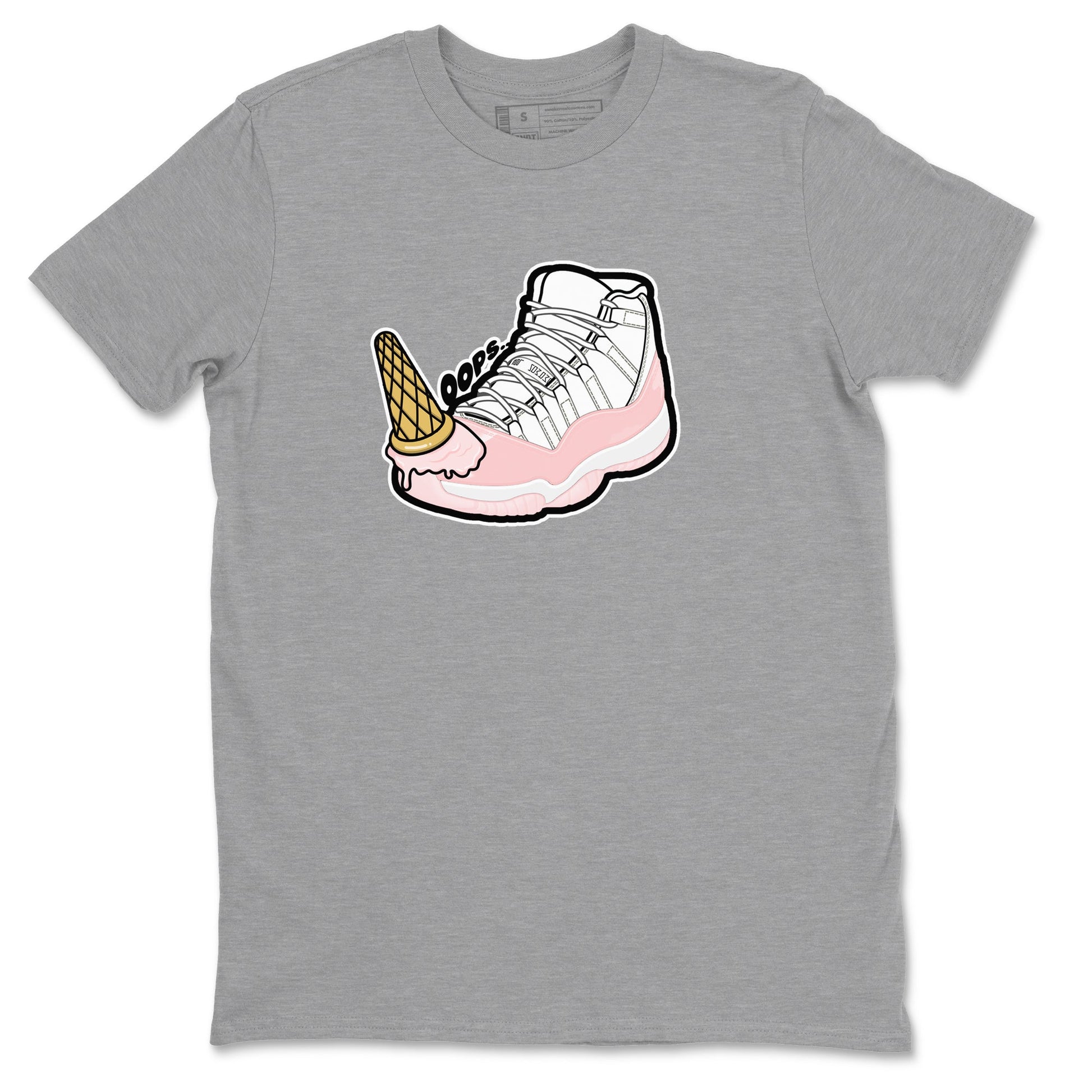 11s Legend Pink shirts to match jordans Dropped Ice Cream sneaker match tees Air Jordan 11 Legend Pink SNRT Sneaker Tees streetwear brand Heather Grey 2 unisex cotton tee