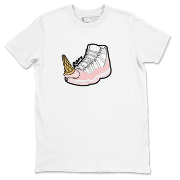 11s Legend Pink shirts to match jordans Dropped Ice Cream sneaker match tees Air Jordan 11 Legend Pink SNRT Sneaker Tees streetwear brand White 2 unisex cotton tee