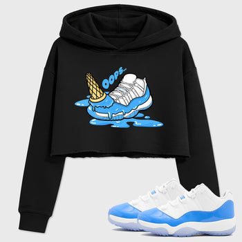 Sneaker match tees – Sneaker Tees To Match Air Jordan 11 University Blue Shoes – Dropped Ice Cream Crop T-Shirt Black 1