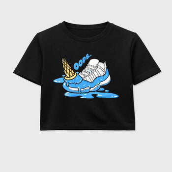 Sneaker match tees – Sneaker Tees To Match Air Jordan 11 University Blue Shoes – Dropped Ice Cream Crop T-Shirt Black 2