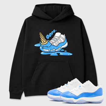 Sneaker match tees – Sneaker Tees To Match Air Jordan 11 University Blue Shoes – Dropped Ice Cream Tee Black 1