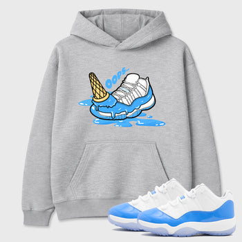 Sneaker match tees – Sneaker Tees To Match Air Jordan 11 University Blue Shoes – Dropped Ice Cream Tee Heather Grey 1