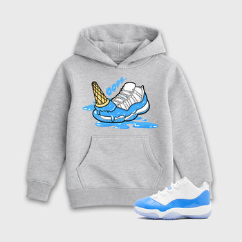 Sneaker match tees – Sneaker Tees To Match Air Jordan 11 University Blue Shoes – Dropped Ice Cream Kids T-Shirt Heather Grey 1
