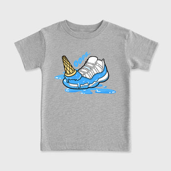 Sneaker match tees – Sneaker Tees To Match Air Jordan 11 University Blue Shoes – Dropped Ice Cream Kids T-Shirt Heather Grey 2
