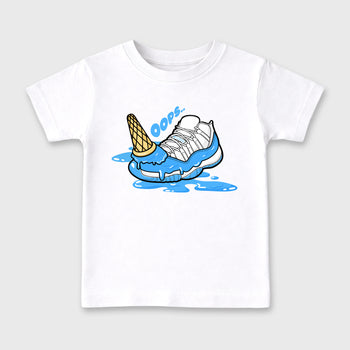 Sneaker match tees – Sneaker Tees To Match Air Jordan 11 University Blue Shoes – Dropped Ice Cream Kids T-Shirt White 2