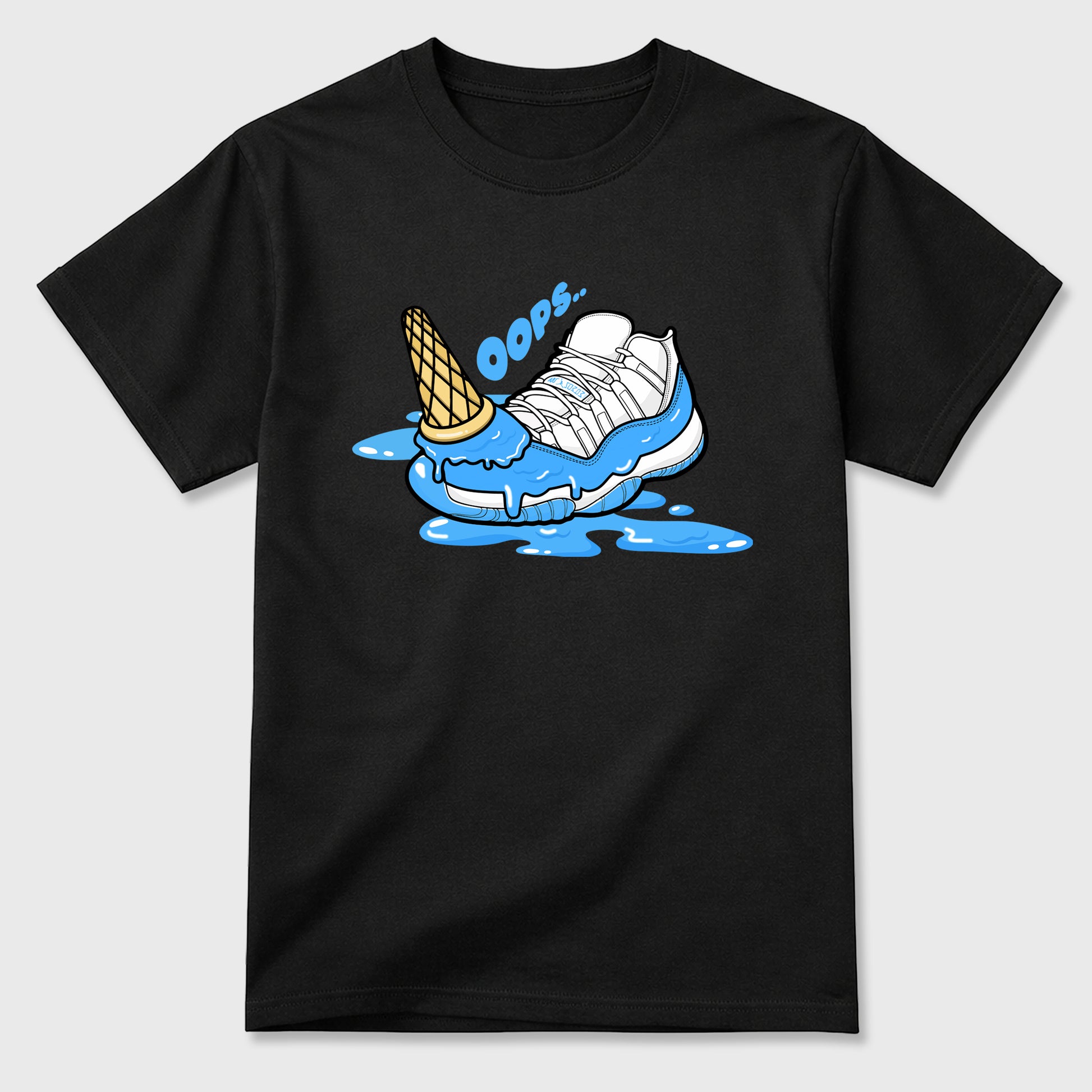 Sneaker match tees – Sneaker Tees To Match Air Jordan 11 University Blue Shoes – Dropped Ice Cream Tee Black 2