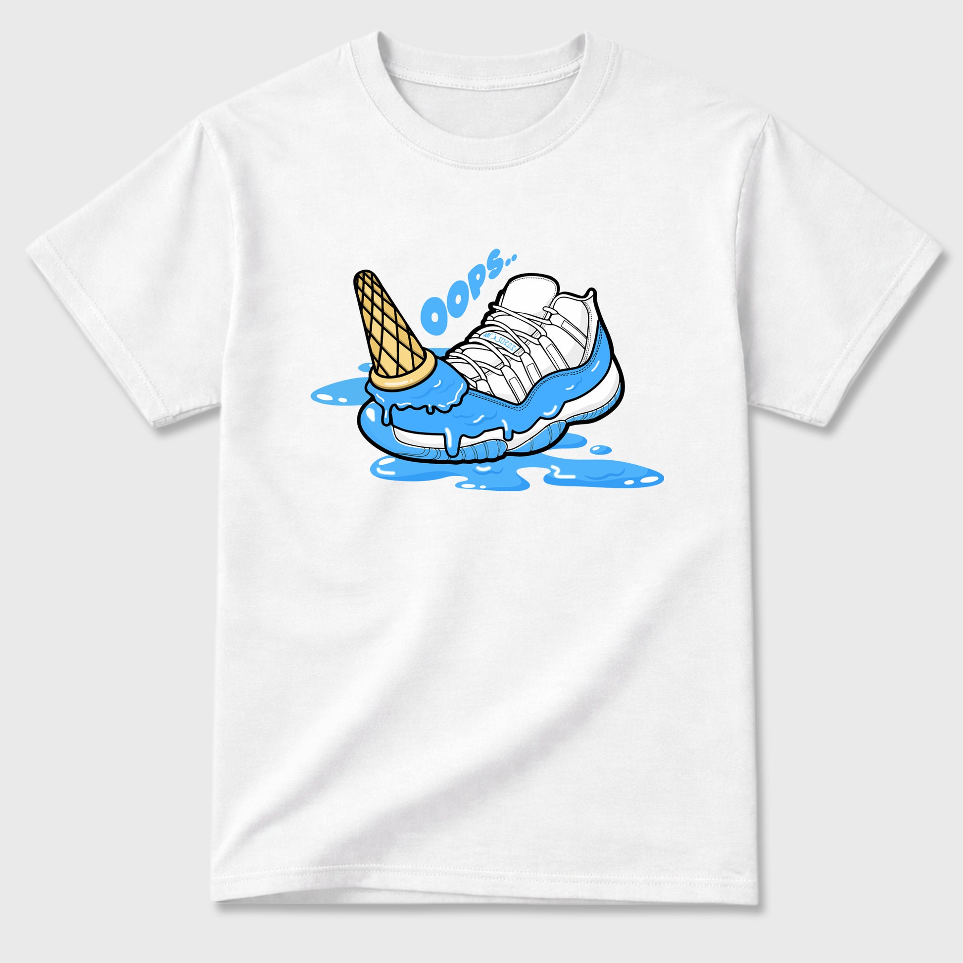 Sneaker match tees – Sneaker Tees To Match Air Jordan 11 University Blue Shoes – Dropped Ice Cream Tee White 2