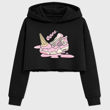 Sneaker match tees – Sneaker Tees To Match Air Jordan 4 Iced Carmine Shoes – Dropped Ice Cream Crop T-Shirt Black 2