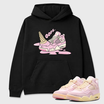 Sneaker match tees – Sneaker Tees To Match Air Jordan 4 Iced Carmine Shoes – Dropped Ice Cream Tee Black 1