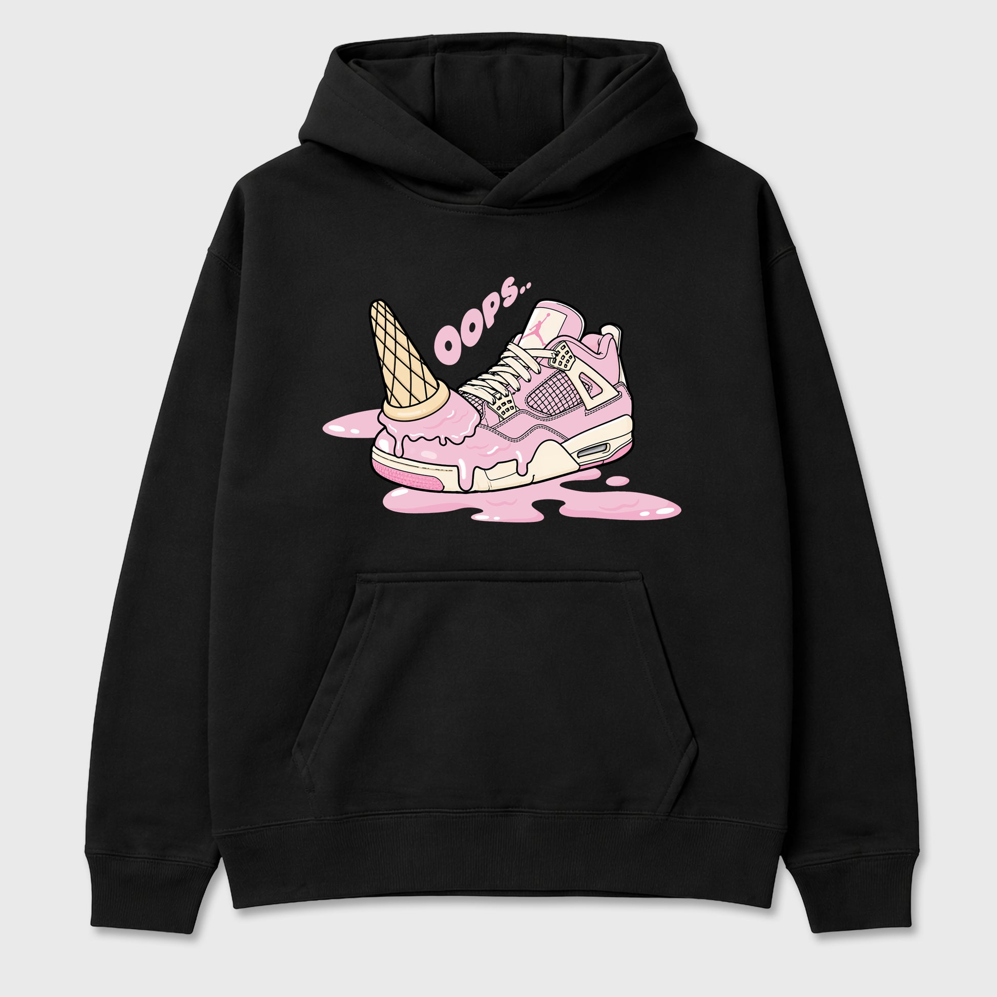 Sneaker match tees – Sneaker Tees To Match Air Jordan 4 Iced Carmine Shoes – Dropped Ice Cream Tee Black 2