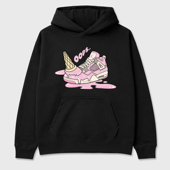 Sneaker match tees – Sneaker Tees To Match Air Jordan 4 Iced Carmine Shoes – Dropped Ice Cream Tee Black 2