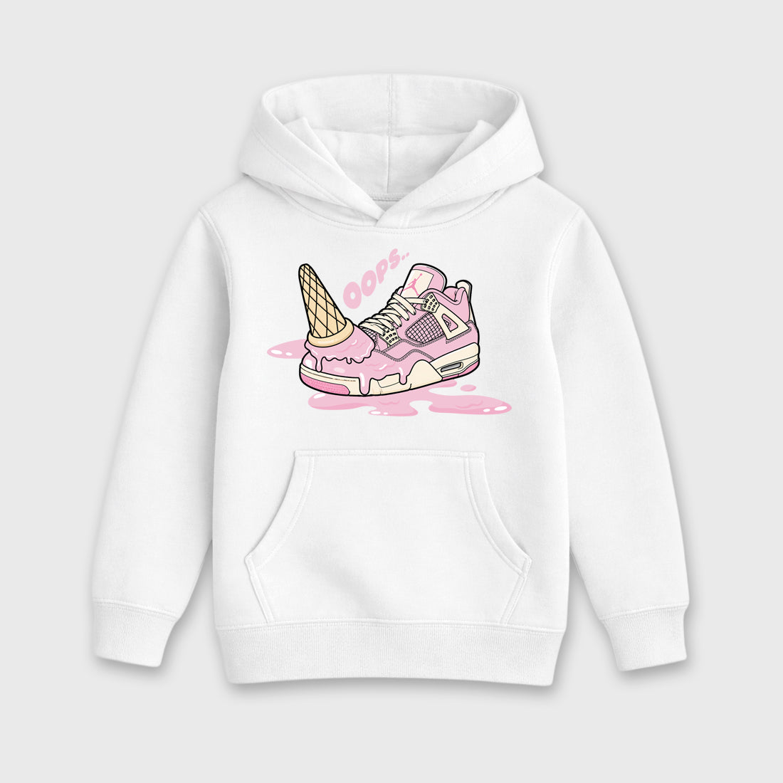 Sneaker match tees – Sneaker Tees To Match Air Jordan 4 Iced Carmine Shoes – Dropped Ice Cream Kids T-Shirt White 2