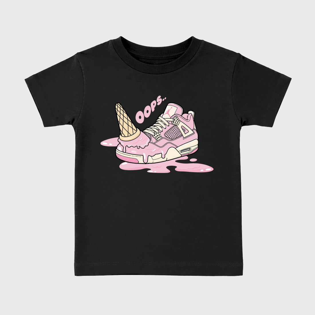 Sneaker match tees – Sneaker Tees To Match Air Jordan 4 Iced Carmine Shoes – Dropped Ice Cream Kids T-Shirt Black 2