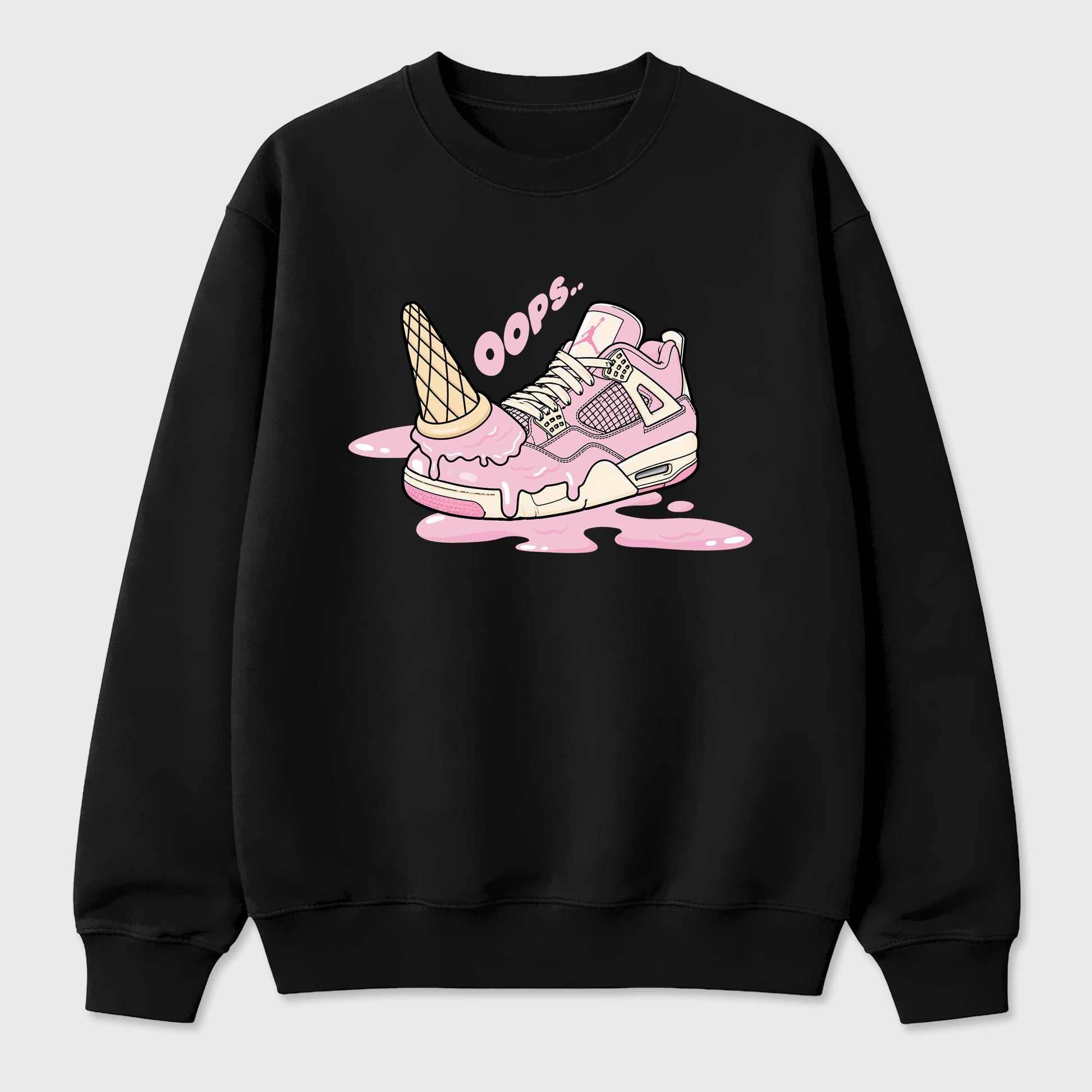 Sneaker match tees – Sneaker Tees To Match Air Jordan 4 Iced Carmine Shoes – Dropped Ice Cream Tee Black 2