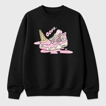 Sneaker match tees – Sneaker Tees To Match Air Jordan 4 Iced Carmine Shoes – Dropped Ice Cream Tee Black 2