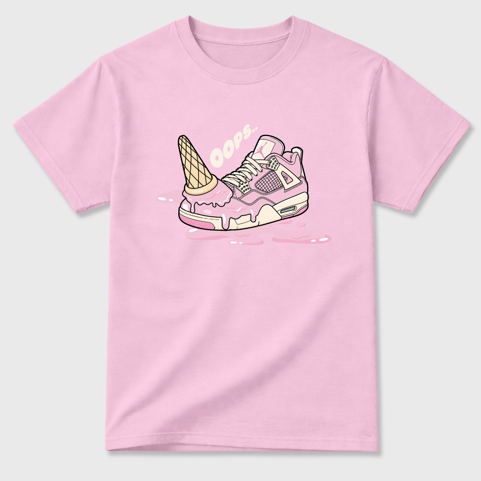 Sneaker match tees – Sneaker Tees To Match Air Jordan 4 Iced Carmine Shoes – Dropped Ice Cream Tee Pink 2
