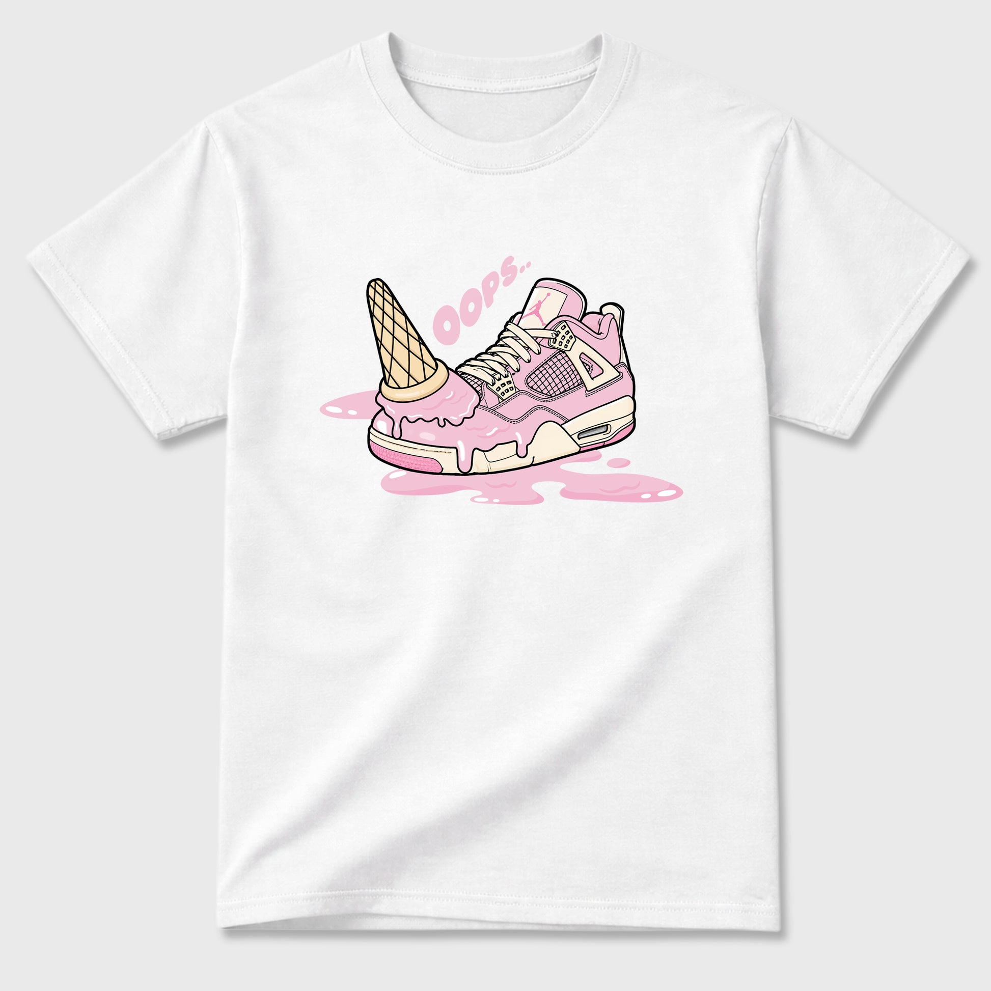 Sneaker match tees – Sneaker Tees To Match Air Jordan 4 Iced Carmine Shoes – Dropped Ice Cream Tee White 2
