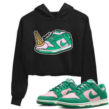 Dunk Low Medium Soft Pink Malachite shirt to match jordans Dropped Ice Cream sneaker tees Dunk Medium Soft Pink Malachite SNRT Sneaker Release Tees Black 1 crop length shirt
