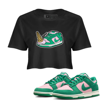 Dunk Low Medium Soft Pink Malachite shirt to match jordans Dropped Ice Cream sneaker tees Dunk Medium Soft Pink Malachite SNRT Sneaker Release Tees Black 1 crop length shirt
