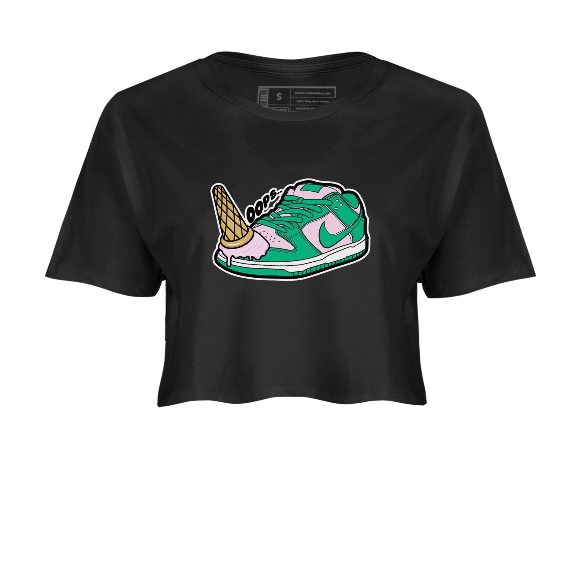 Dunk Low Medium Soft Pink Malachite shirt to match jordans Dropped Ice Cream sneaker tees Dunk Medium Soft Pink Malachite SNRT Sneaker Release Tees Black 2 crop length shirt