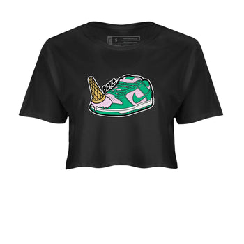 Dunk Low Medium Soft Pink Malachite shirt to match jordans Dropped Ice Cream sneaker tees Dunk Medium Soft Pink Malachite SNRT Sneaker Release Tees Black 2 crop length shirt