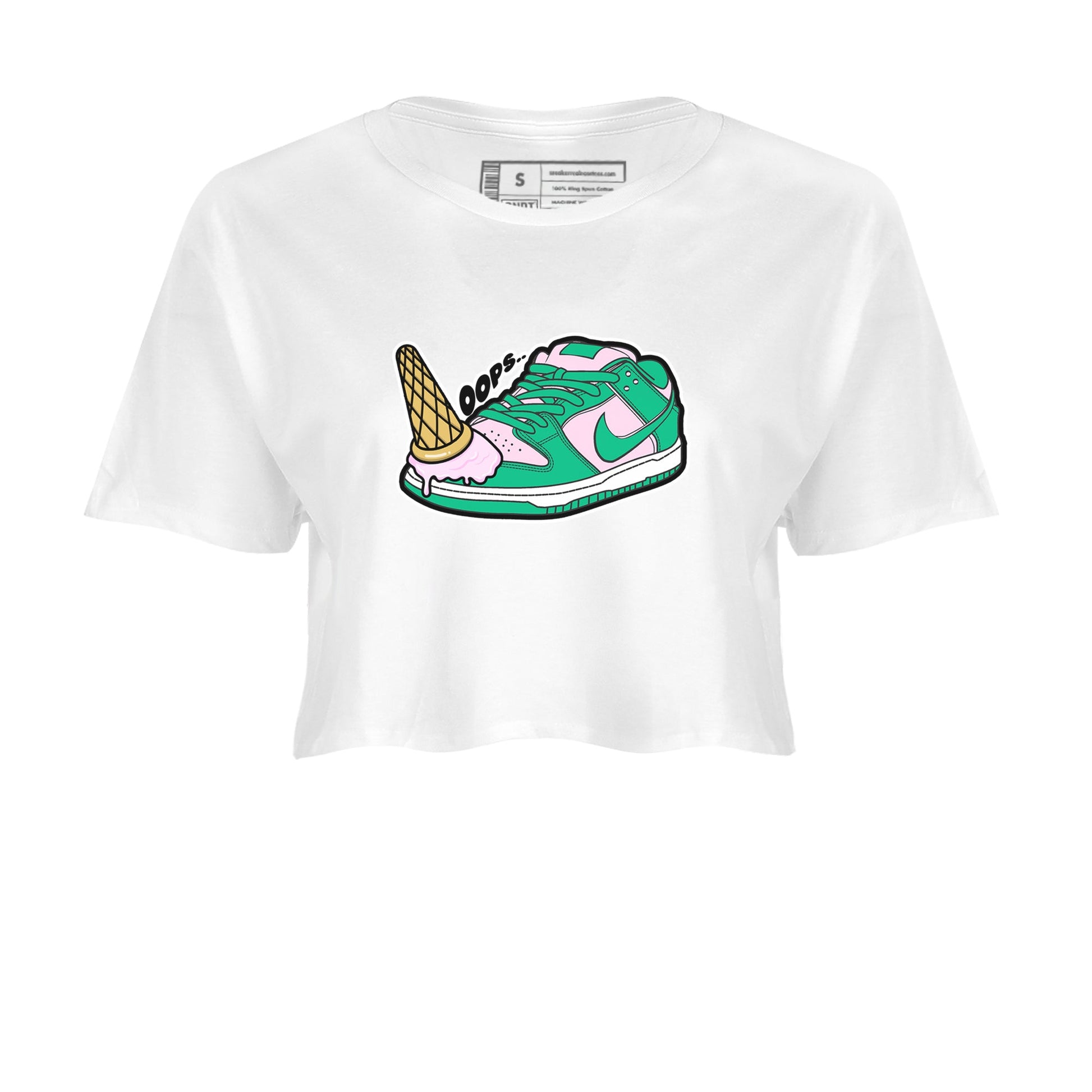 Dunk Low Medium Soft Pink Malachite shirt to match jordans Dropped Ice Cream sneaker tees Dunk Medium Soft Pink Malachite SNRT Sneaker Release Tees White 2 crop length shirt
