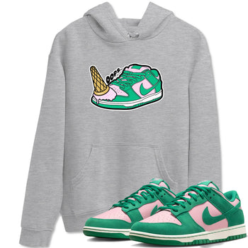 Dunk Low Medium Soft Pink Malachite shirt to match jordans Dropped Ice Cream sneaker tees Dunk Medium Soft Pink Malachite SNRT Sneaker Release Tees unisex cotton Heather Grey 1 crew neck shirt