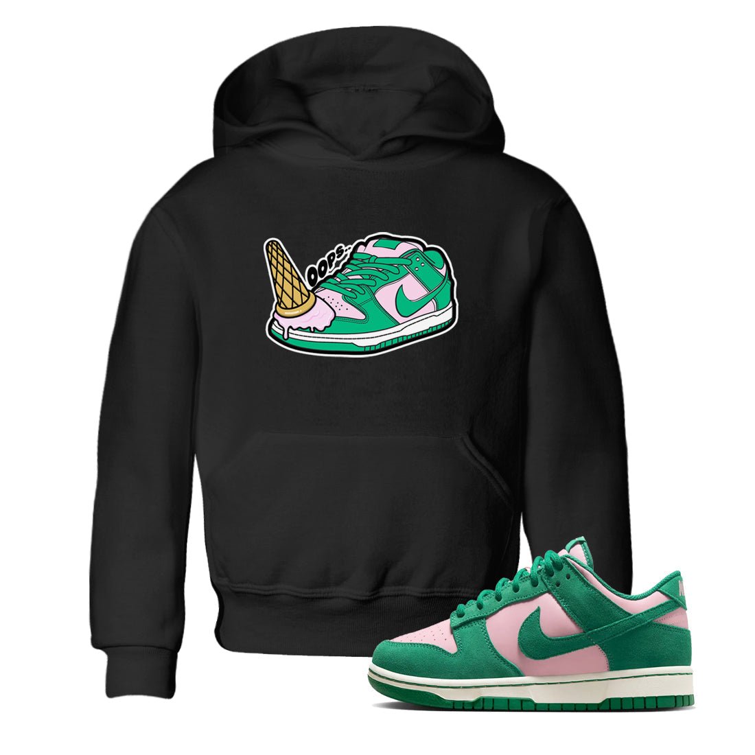 Dunk Low Medium Soft Pink Malachite shirt to match jordans Dropped Ice Cream sneaker tees Dunk Medium Soft Pink Malachite SNRT sneaker release tees baby toddler Black 1 cotton Shirt