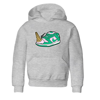 Dunk Low Medium Soft Pink Malachite shirt to match jordans Dropped Ice Cream sneaker tees Dunk Medium Soft Pink Malachite SNRT sneaker release tees baby toddler Heather Grey 2 cotton Shirt