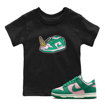 Dunk Low Medium Soft Pink Malachite shirt to match jordans Dropped Ice Cream sneaker tees Dunk Medium Soft Pink Malachite SNRT sneaker release tees baby toddler Black 1 cotton Shirt