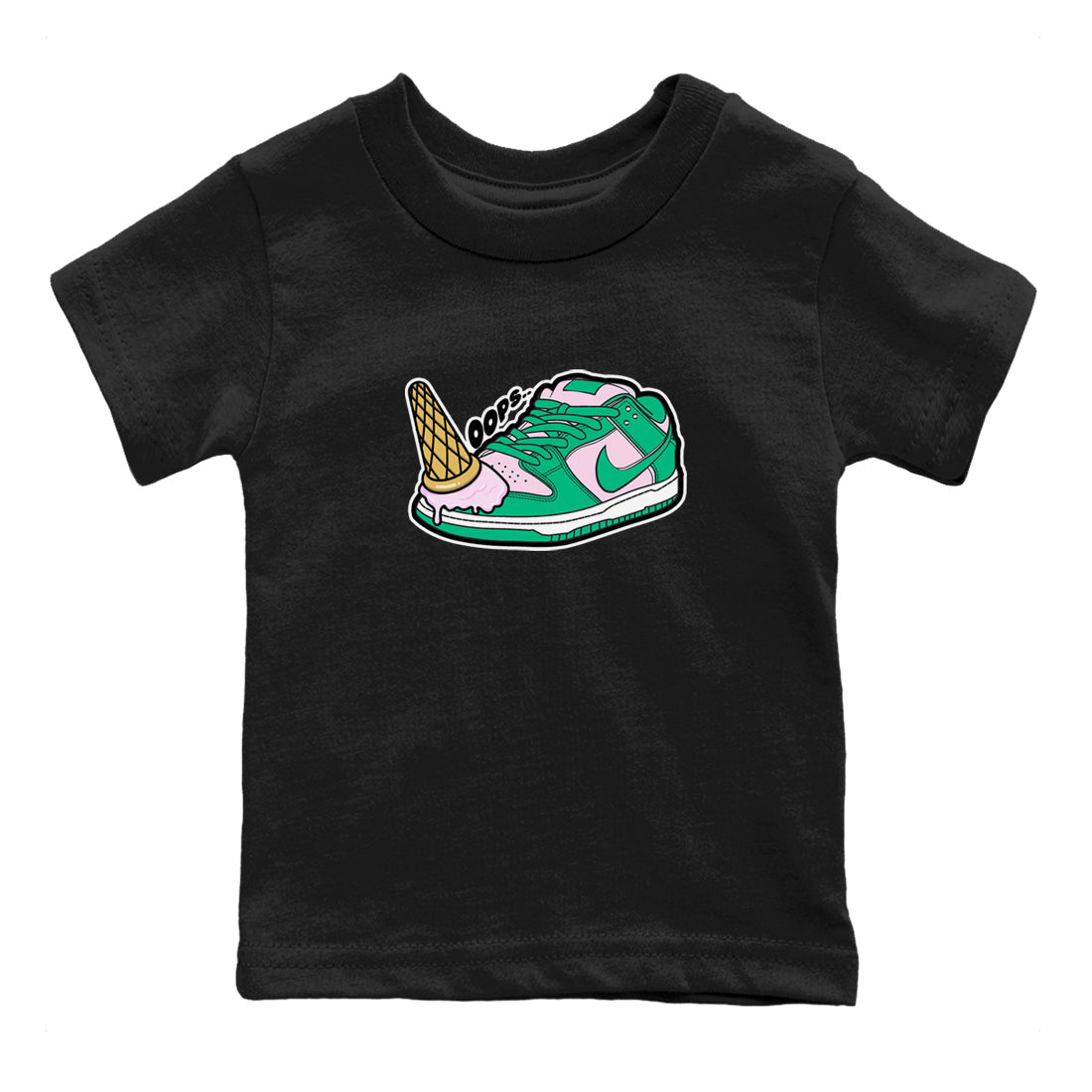 Dunk Low Medium Soft Pink Malachite shirt to match jordans Dropped Ice Cream sneaker tees Dunk Medium Soft Pink Malachite SNRT sneaker release tees baby toddler Black 2 cotton Shirt