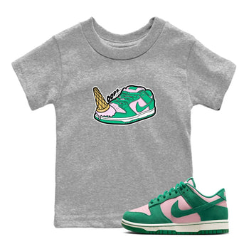 Dunk Low Medium Soft Pink Malachite shirt to match jordans Dropped Ice Cream sneaker tees Dunk Medium Soft Pink Malachite SNRT sneaker release tees baby toddler Heather Grey 1 cotton Shirt