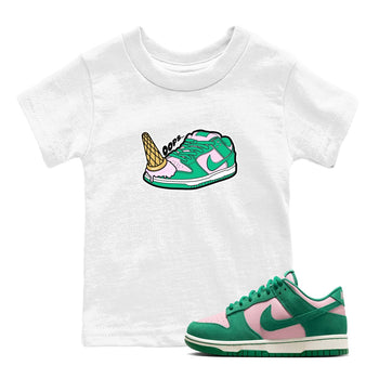 Dunk Low Medium Soft Pink Malachite shirt to match jordans Dropped Ice Cream sneaker tees Dunk Medium Soft Pink Malachite SNRT sneaker release tees baby toddler White 1 cotton Shirt