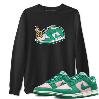 Dunk Low Medium Soft Pink Malachite shirt to match jordans Dropped Ice Cream sneaker tees Dunk Medium Soft Pink Malachite SNRT Sneaker Release Tees unisex cotton Black 1 crew neck shirt