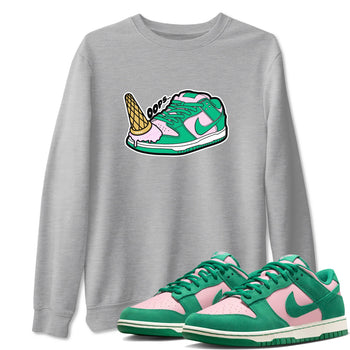 Dunk Low Medium Soft Pink Malachite shirt to match jordans Dropped Ice Cream sneaker tees Dunk Medium Soft Pink Malachite SNRT Sneaker Release Tees unisex cotton Heather Grey 1 crew neck shirt