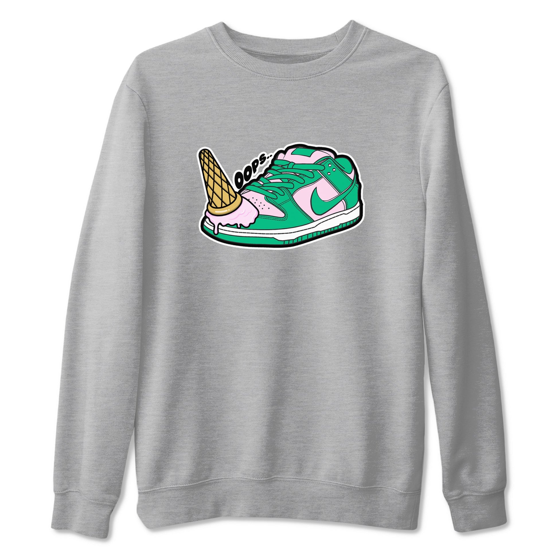 Dunk Low Medium Soft Pink Malachite shirt to match jordans Dropped Ice Cream sneaker tees Dunk Medium Soft Pink Malachite SNRT Sneaker Release Tees unisex cotton Heather Grey 2 crew neck shirt